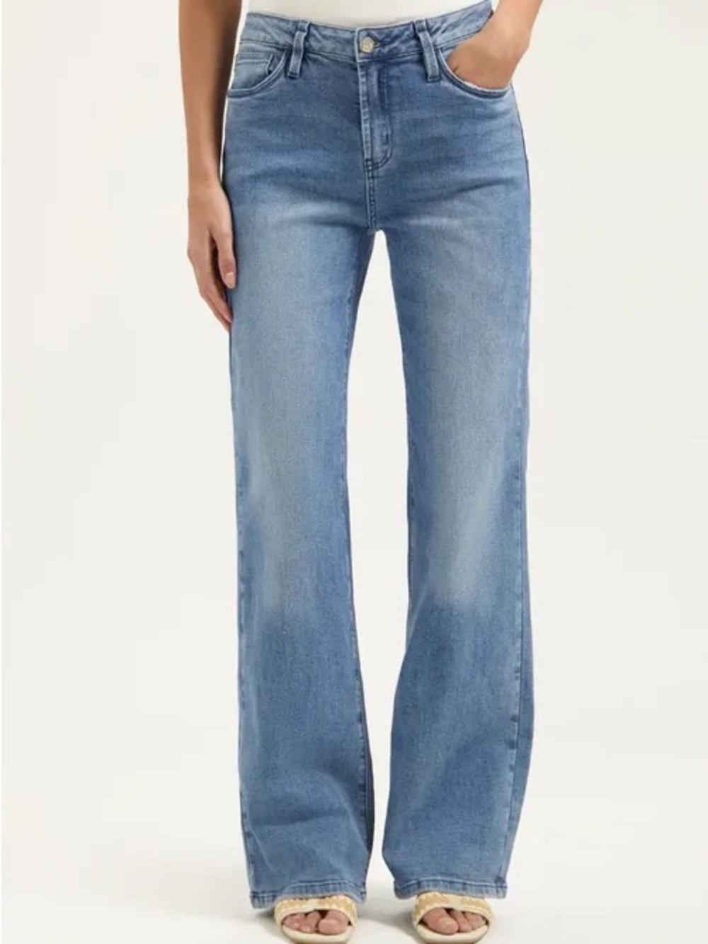 High-Rise Light Blue Wide-Leg Jeans